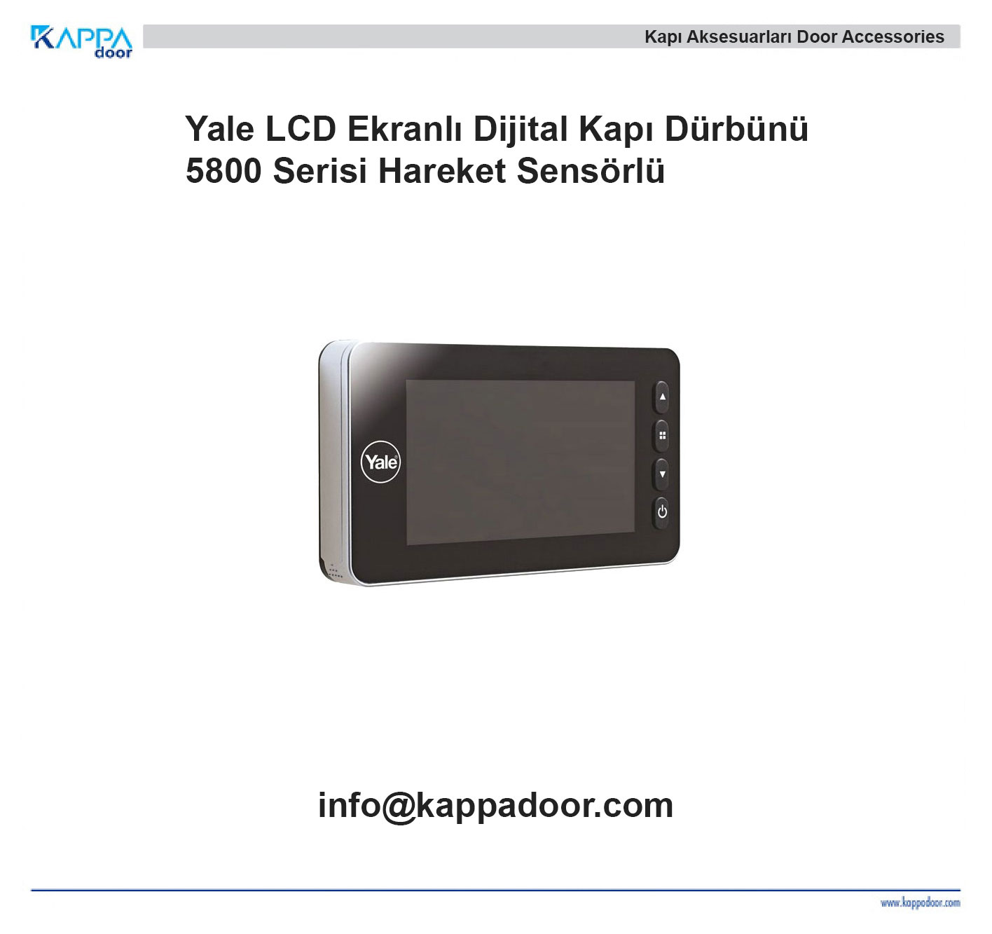 Yale LCD Ekranlı Dijital Kapı Dürbünü 5800 Serisi Hareket Sensörlü